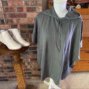 Loft Hooded Poncho Sweater NWT Gray